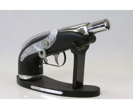 Vintage Blunderbuss Musical Decanter with wooden stand