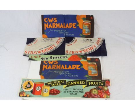 Six original Vintage Shop Display Promotional Advertising Posters - ' C.W.S New Season's with a Strawberry, ' National Mark C