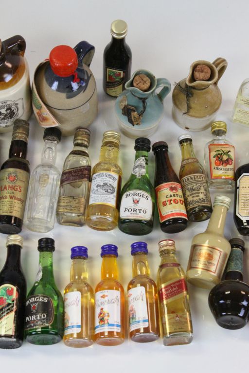 Collection of miniature bottles of alcohol to include Whisky's