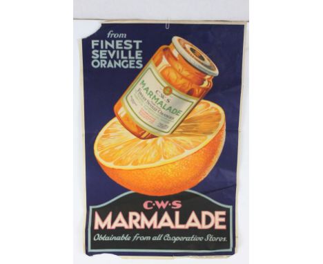 Original Vintage Shop Display Promotional Advertising Poster ' C.W.S Marmalade, obtainable from all Co-operative Stores ' fea
