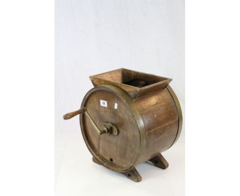 Vintage Oak Butter Churn with Brass banding