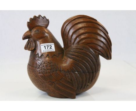 Vintage Well Carved Wooden Chicken Egg Holder