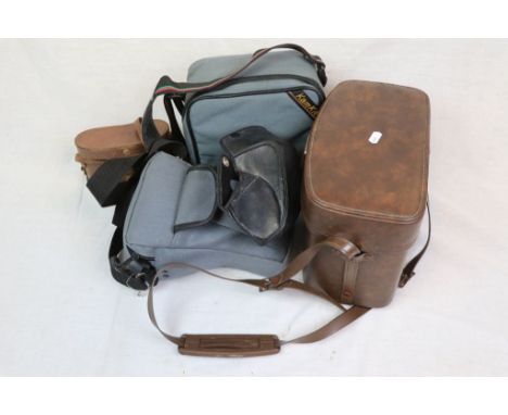 Konica Autoreflex TC Camera, Cased Hanimex Prinzfiex Super TTL Camera and Vintage Leather Cased French Binoculars