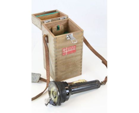 Wooden cased "Saura" hand bearing Compass, Marine type