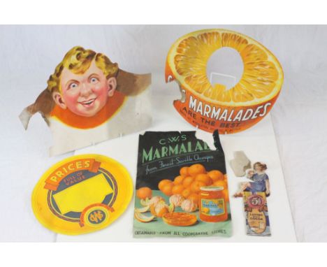 Four original Vintage Advertising Items including C.W.S Marmalades Put Together Advertising Shop Display Promotional Board fe