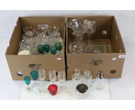 Two boxes of mainly vintage Glassware