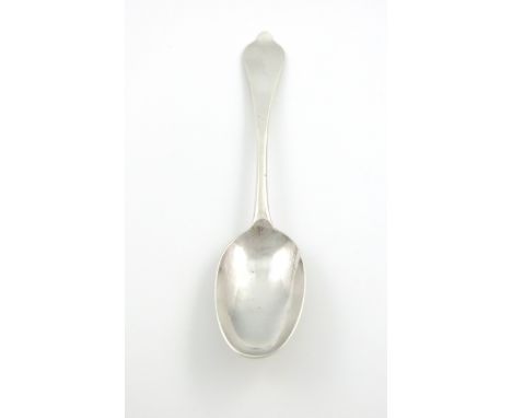 A Queen Anne silver Dog-nose spoon, by Andrew Archer, London 1706, the oval bowl with a plain rat-tail, the reverse of the te