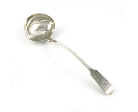 A William IV provincial silver Fiddle pattern soup ladle, by Barber, Cattle and North, York 1830, also marked with town mark,