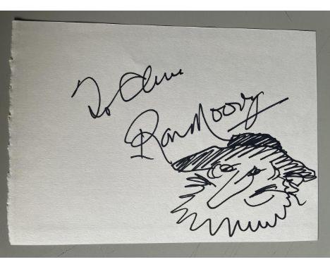 Ron Moody Late Great Actor Fagin Original Signed Sketch. Good condition. All autographs come with a Certificate of Authentici