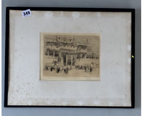Signed etching 'House of Sallust' by William Walcot, image 8" x 6", frame 18" x 14", no glass