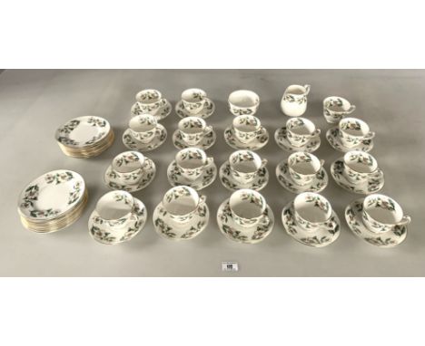 Crown Staffordshire 56 piece tea set comprising 18 cups (3 cracked), 18 saucers (1 cracked), 18 side plates, sugar bowl &amp;