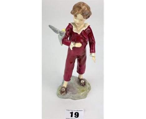 Royal Worcester figure 'Parakeet', modelled by F.G. Doughty, 7" high. Tip of bird's tail chipped