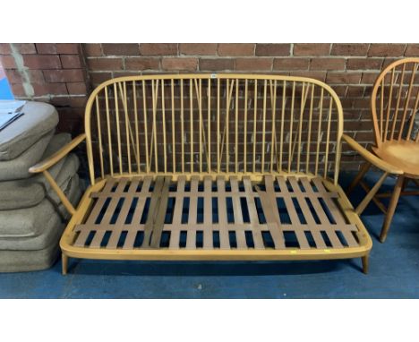 3 seater Ercol settee with loose cushions, 61"w x 29"d x 33"h