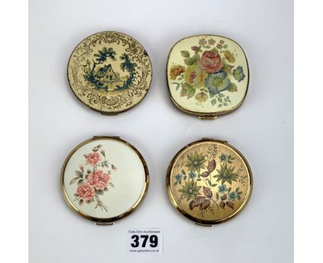 4 vintage compacts including 1 Kigu and 3 Stratton
