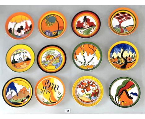 12 Wedgwood Limited Edition plates - 4 'World of Clarice Cliff' and 8 'Living Landscapes of Clarice Cliff', 8" diameter