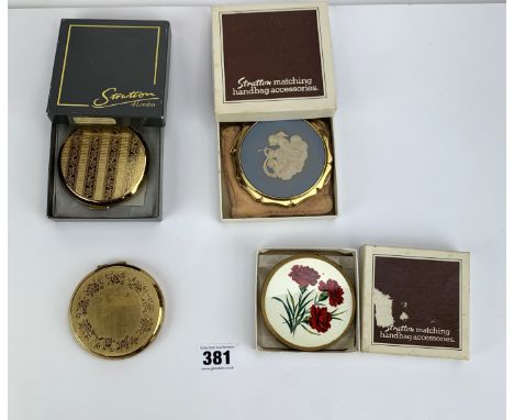 4 vintage Stratton compacts (3 boxed)