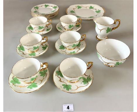 21 piece Crown Staffordshire 'Ivy' tea set comprising 6 cups, 6 saucers, 6 side plates, milk jug, sugar bowl &amp; sandwich p