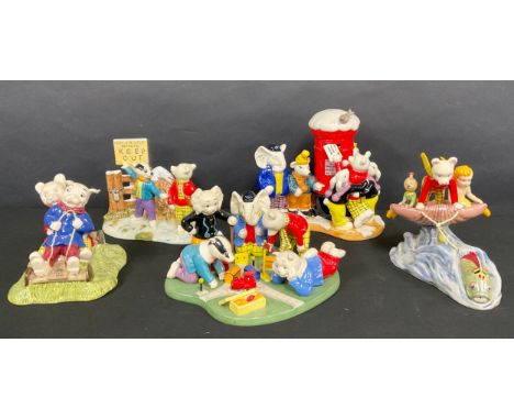 A Royal Doulton Rupert The Bear model, A Letter To Santa, RB28, limited edition 62/450; others, Rupert's Toy Railway, RB1, li