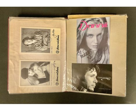 Signatures &amp; Autographs - a photograph book of mostly signed celebrity postcards, including Tommy Cooper, Vic Reeves and 