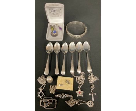 Jewellery - a Scandinavian silver 1960s/70 brooch, marks D*A, possibly Monika &amp; Burkhard;  silver star od David pendant n