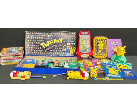 Toys - Pokemon, an MB Hasbro Pokemon Master trainer game, boxed; walkie-talkies; a set of sixteen Scholastic story books; pin