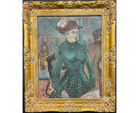 Impressionist School (20th century) Portrait of a Lady in a Café unsigned, oil on panel, 44.5cm x 34cm, gilt frame