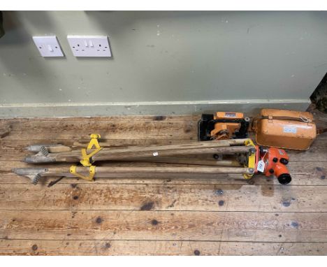 Two Zenith Surveyor Theodolites and a tripod stand.