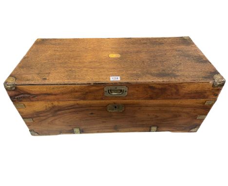 Vintage brass bound campaign style trunk.