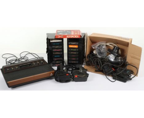 Retro Atari Video Computer System Model CX-2600U and games, console comes loose with controllers leads and games, has driving
