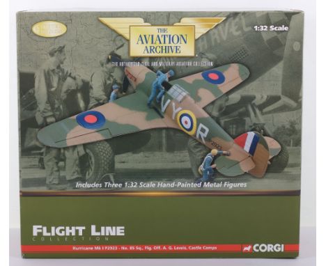 Corgi “The Aviation Archive” US35503 Hurricane Mk 1 P2923, model is in near mint condition appears to have been on display, b
