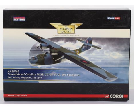 Corgi “The Aviation Archive” AA36106 Consolidated Catalina Mk1B, model is in near mint condition, appears to have never been 