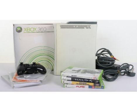 2006 Microsoft Xbox 360 console with games, boxed console comes with leads, manuals and controller in original box, has a unk