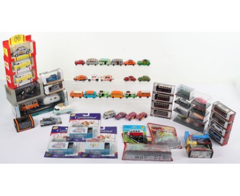 Collection of Volkswagen related diecast models, including makes corgi, hotwheels, mattel, matchbox, hongwell and tomy, with,