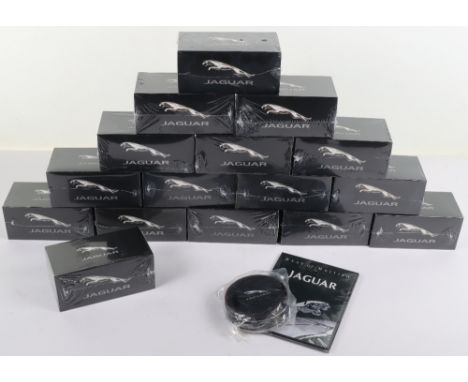 Quantity of Atlas editions Best of British jaguars sealed models, including 16 sealed jaguar models, sealed dvd and coaster s