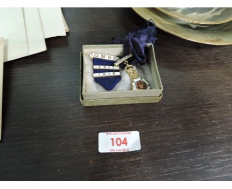 A selection of vintage enamel badges and vintage card selection