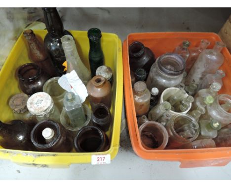 A selection of vintage glass bottles