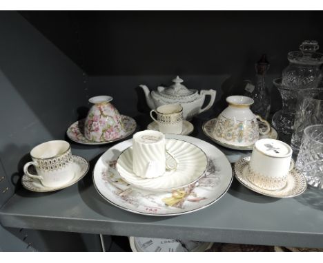 A selection of vintage cabinet tea and coffee cups and saucers 