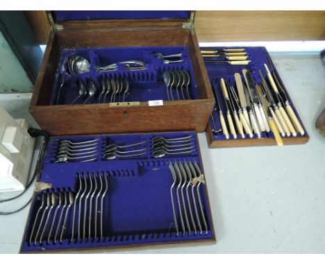 A part canteen of vintage cutlery by Flemming and sons and other part sets