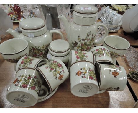 A vintage part tea and coffee set by Royal Doulton in the Gaiety pattern