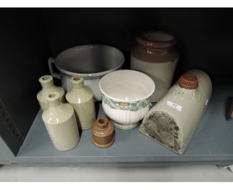 A selection of vintage stone and earthen ware ceramics