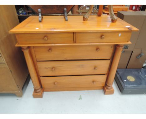 A modern Scotch style pine chest of 2 over 3 drawers