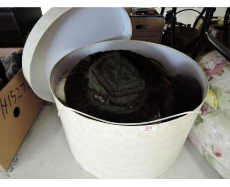 A selection of vintage knitted and similar hats