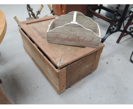 A vintage crate and reproduction wooden punnet