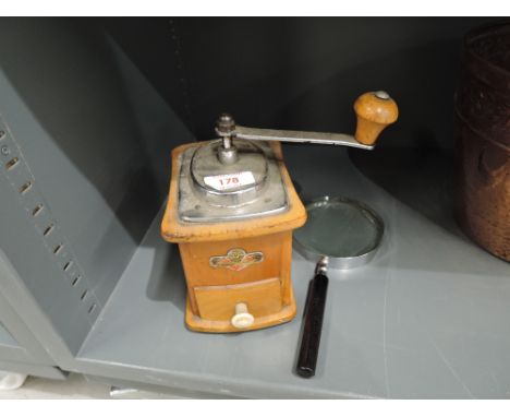A vintage treen coffee grinder by Kymmokka