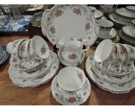 A vintage part tea service by Royal Albert in the tranquility pattern