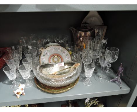 A selection of vintage crystal cut glass wares