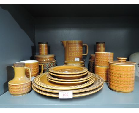 A selection of vintage ceramic dinner wares by Hornsea pottery in a classic 70's design