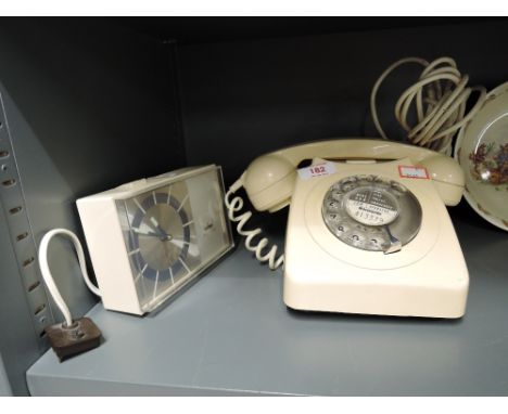 A selection of vintage and retro house hold items including GPO telephone