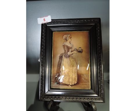 A vintage crystoleum of a scullery maid