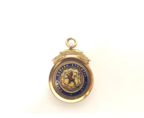 SCOTTISH FOOTBALL LEAGUE 2ND DIVISION WINNERS GOLD MEDAL 1934/5, awarded to Rob Lambie of Third Lanark, the obverse with cent